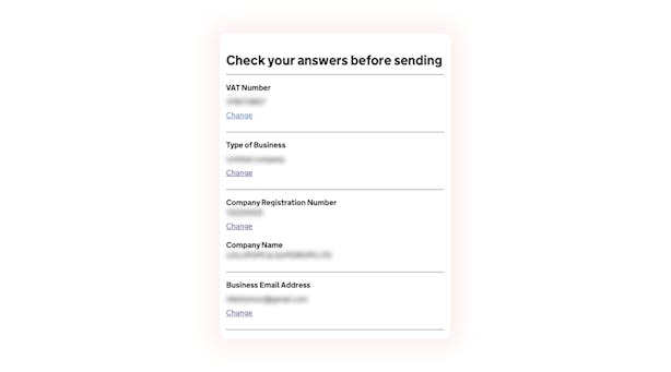 Check and confirm that your information is correct
