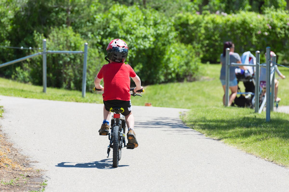 Kid on bicycle