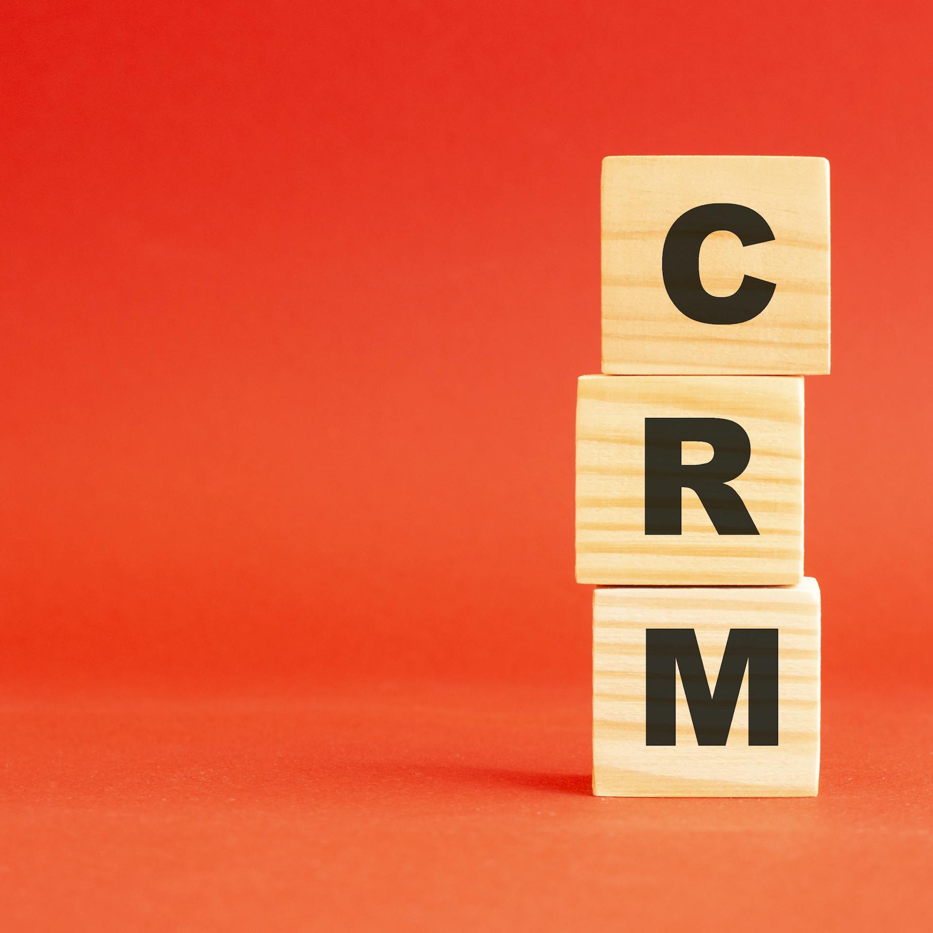 Wooden Cubes Representing CRM