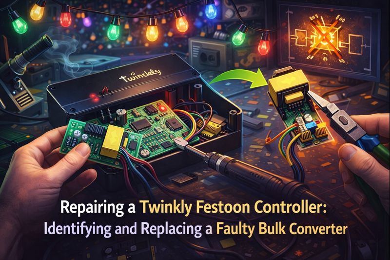 Repairing a Twinkly Festoon Controller: Identifying and Replacing a Faulty bulk Converter