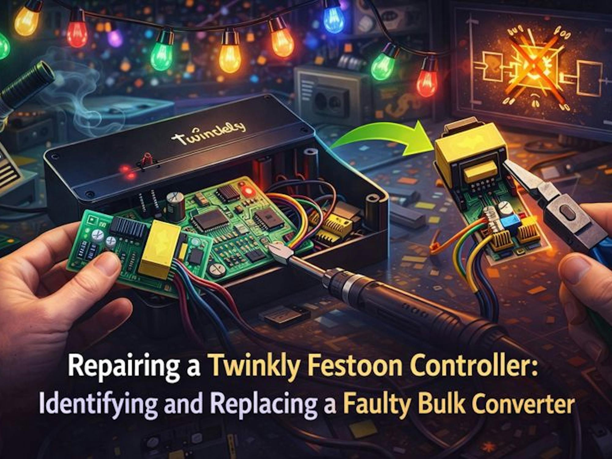 Repairing a Twinkly Festoon Controller: Identifying and Replacing a Faulty bulk Converter