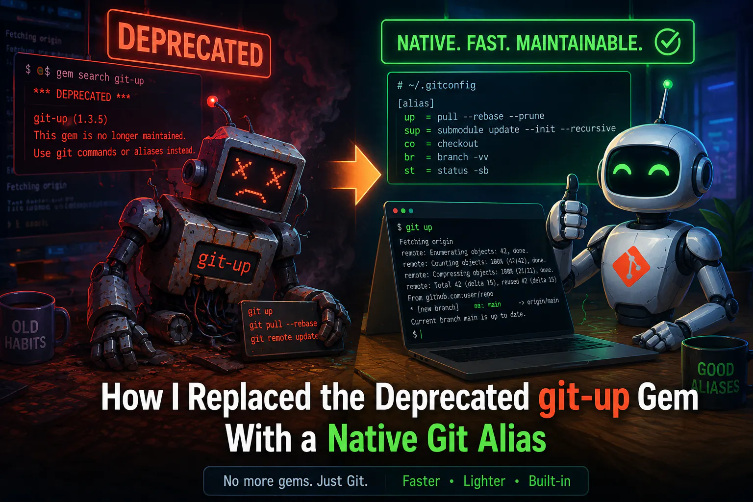 How I Replaced the Deprecated git-up Gem With a Native Git Alias