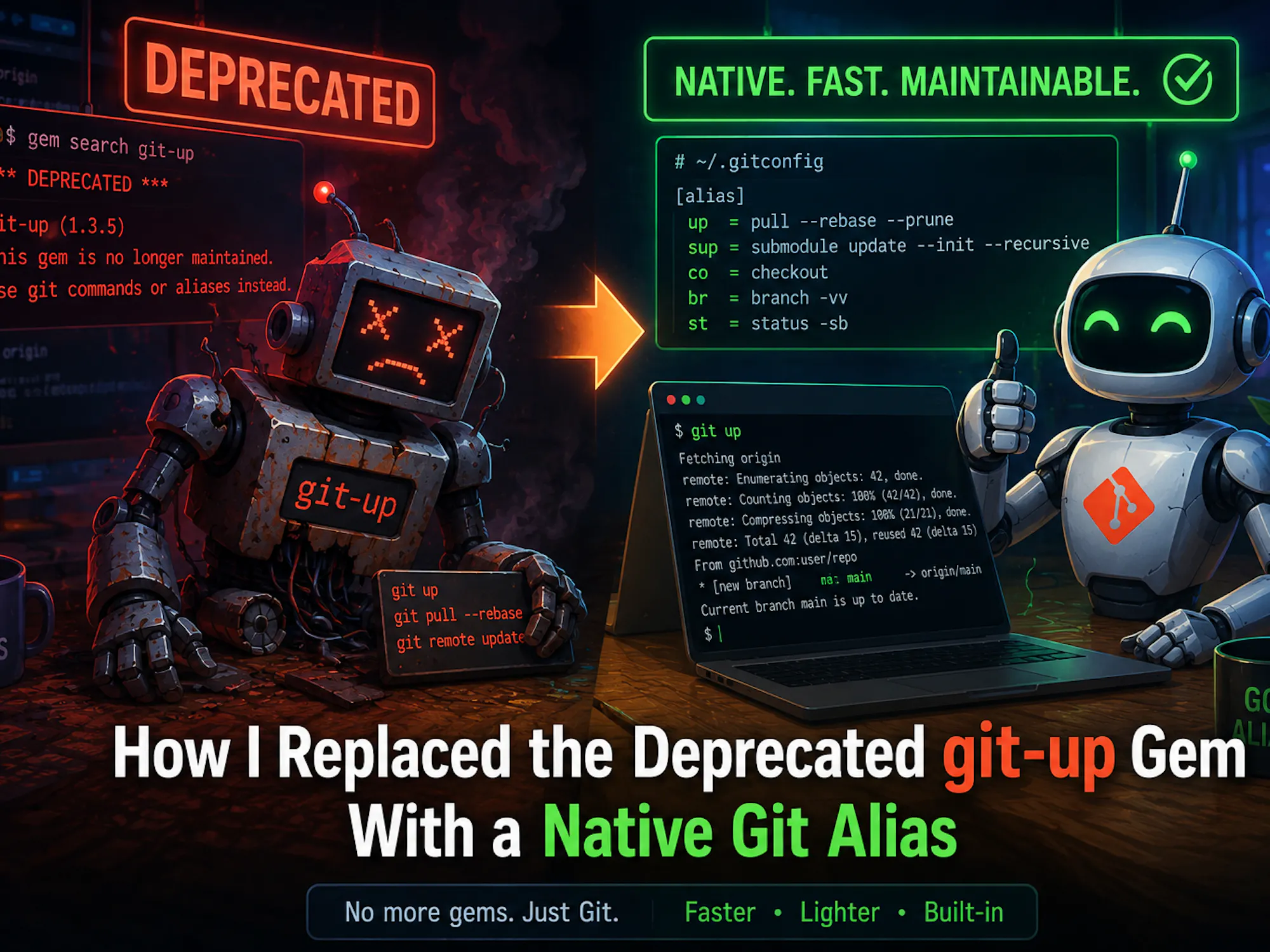 How I Replaced the Deprecated git-up Gem With a Native Git Alias