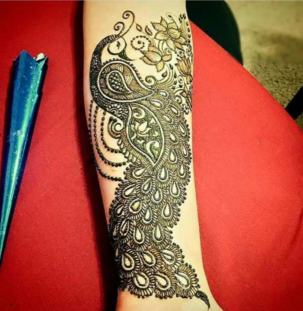 Peacock mehndi design for brides