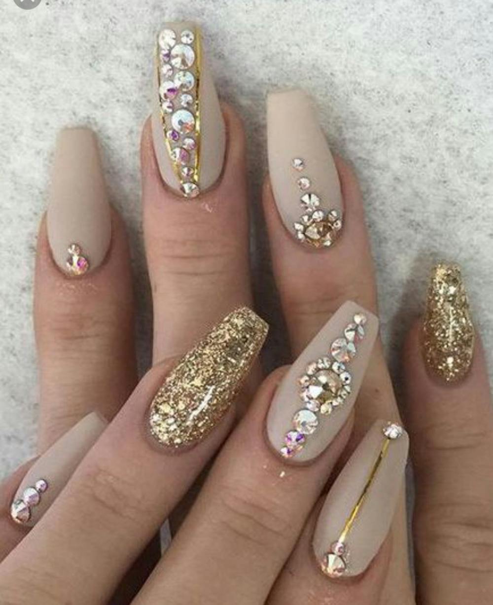 Matt bridal nail art