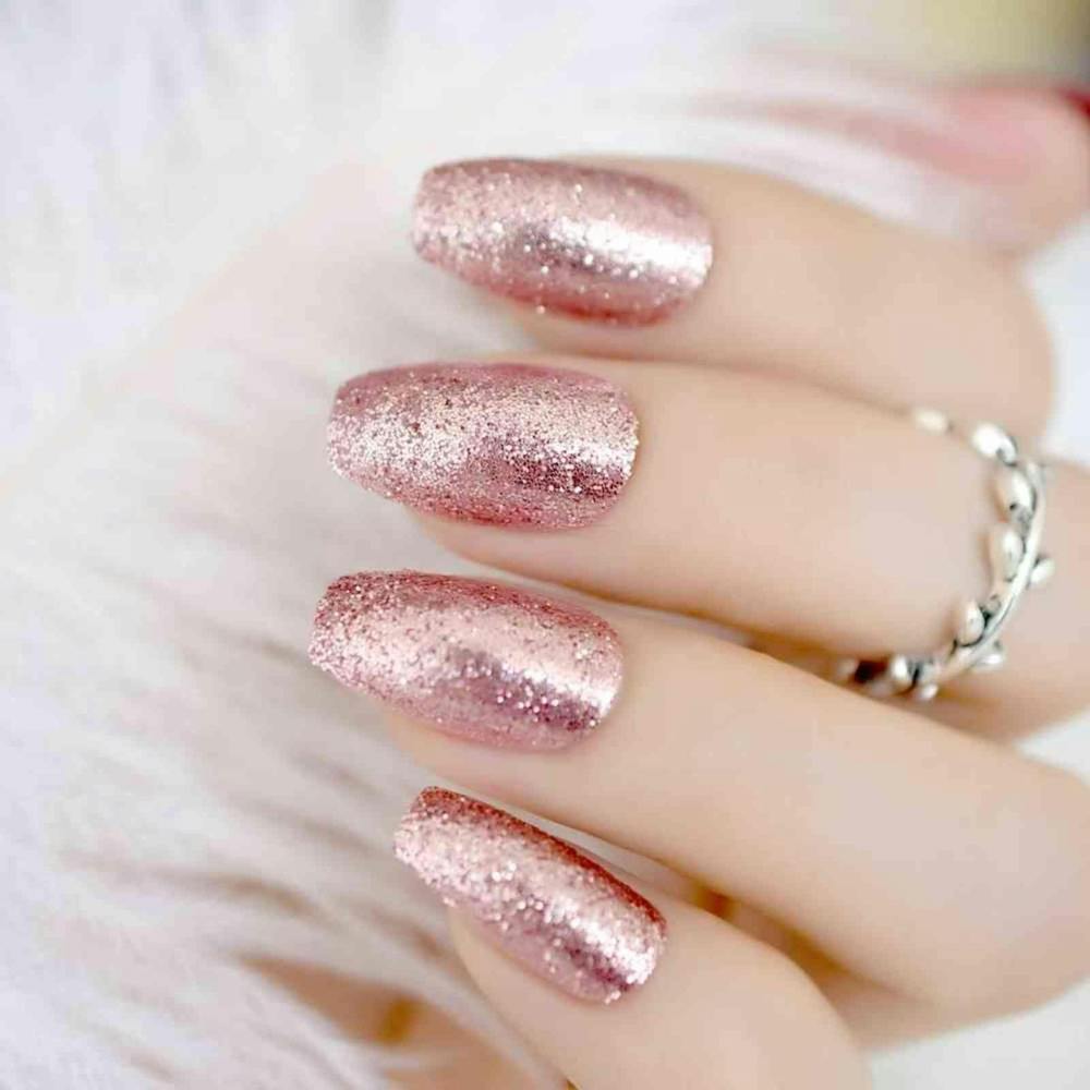 Metallic bridal nail art