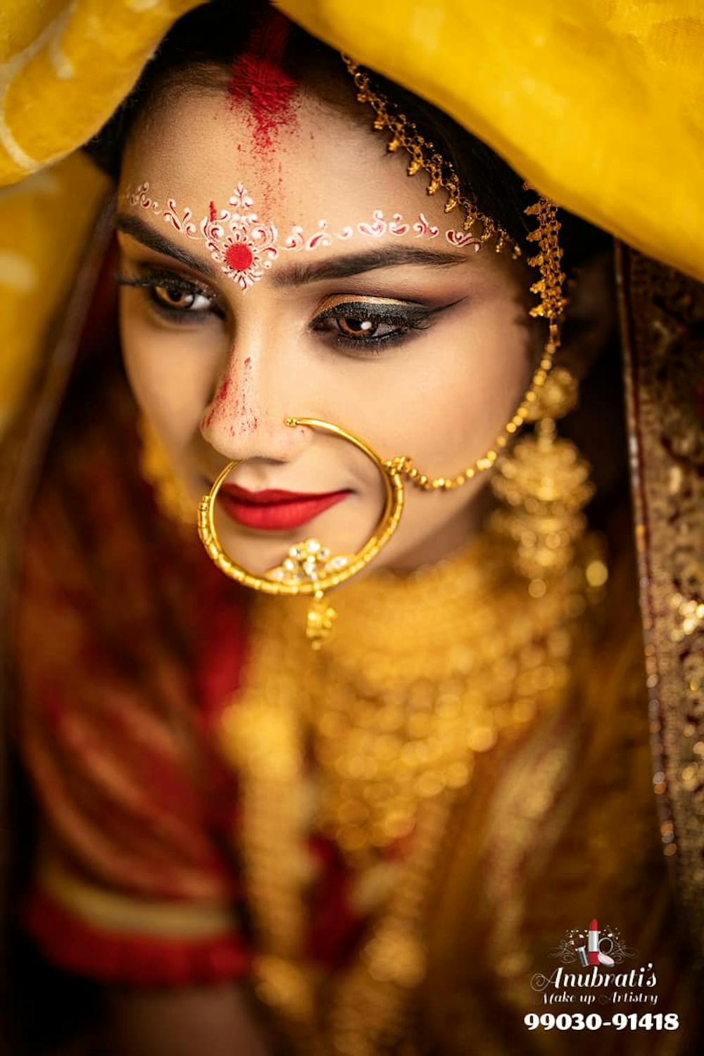 Beige Bengali Makeup Look