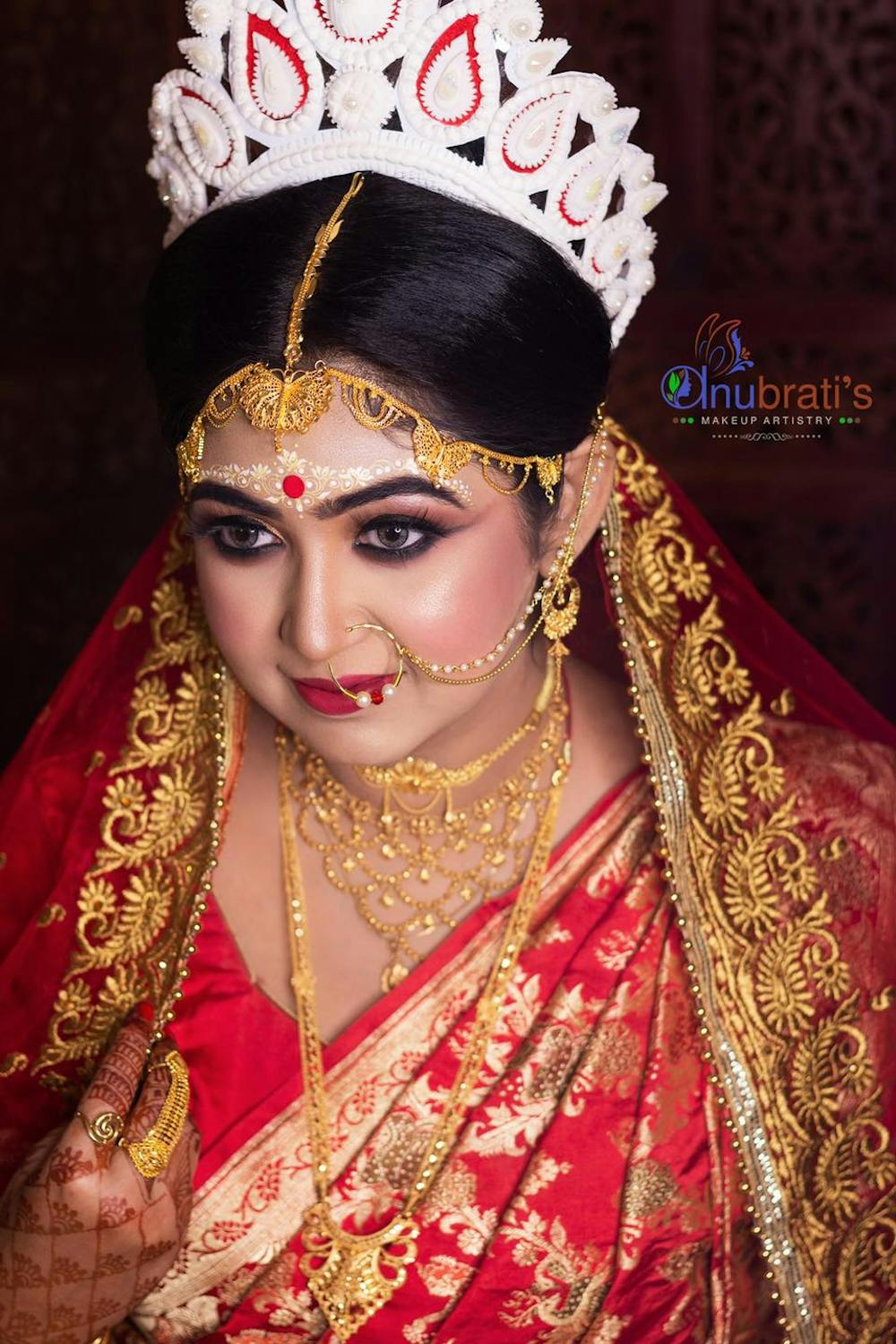 simple bridal chandan bindi design