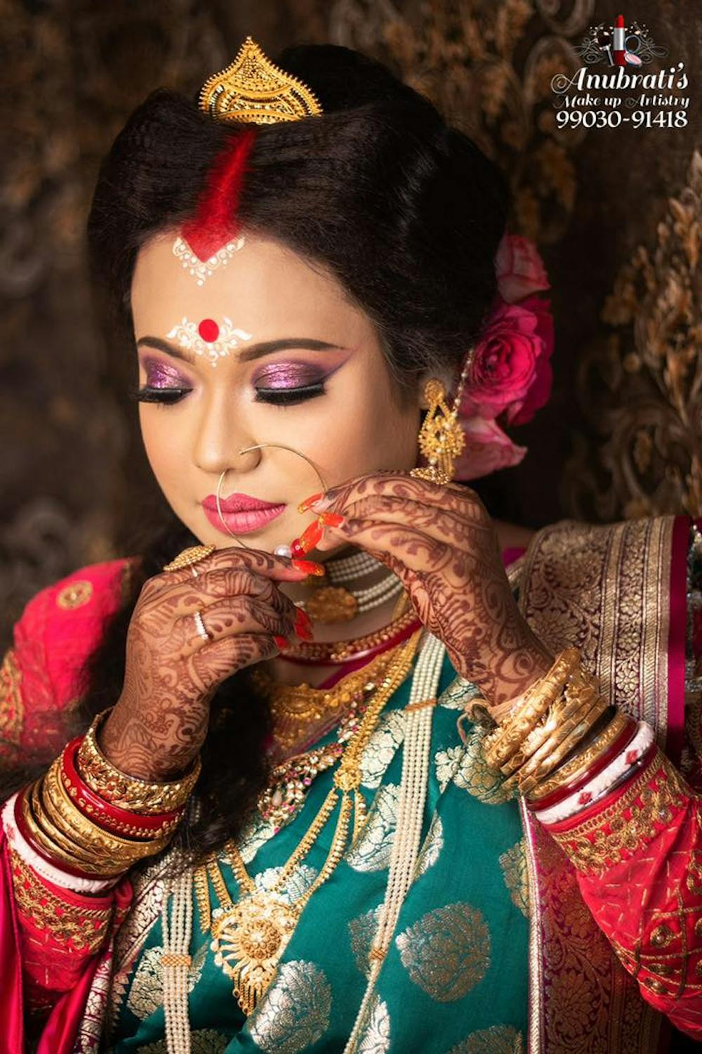 glamorous reception makeup for brides