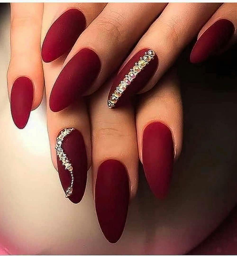 Red bridal nail art