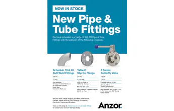 New Pipe & Tube Fittings Now In Stock