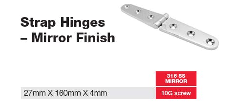 Stainless Strap Hinge Dimensions and Screw Size