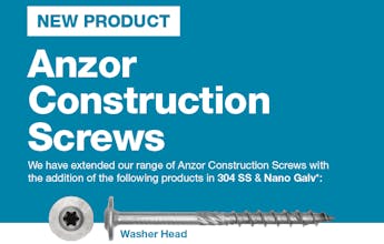 Anzor Timber Construction Screws Flyer in Stainless Steel and Nano Galv