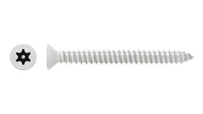 Stainless Countersunk 6 Lobe with Pin Self Tapping Screws