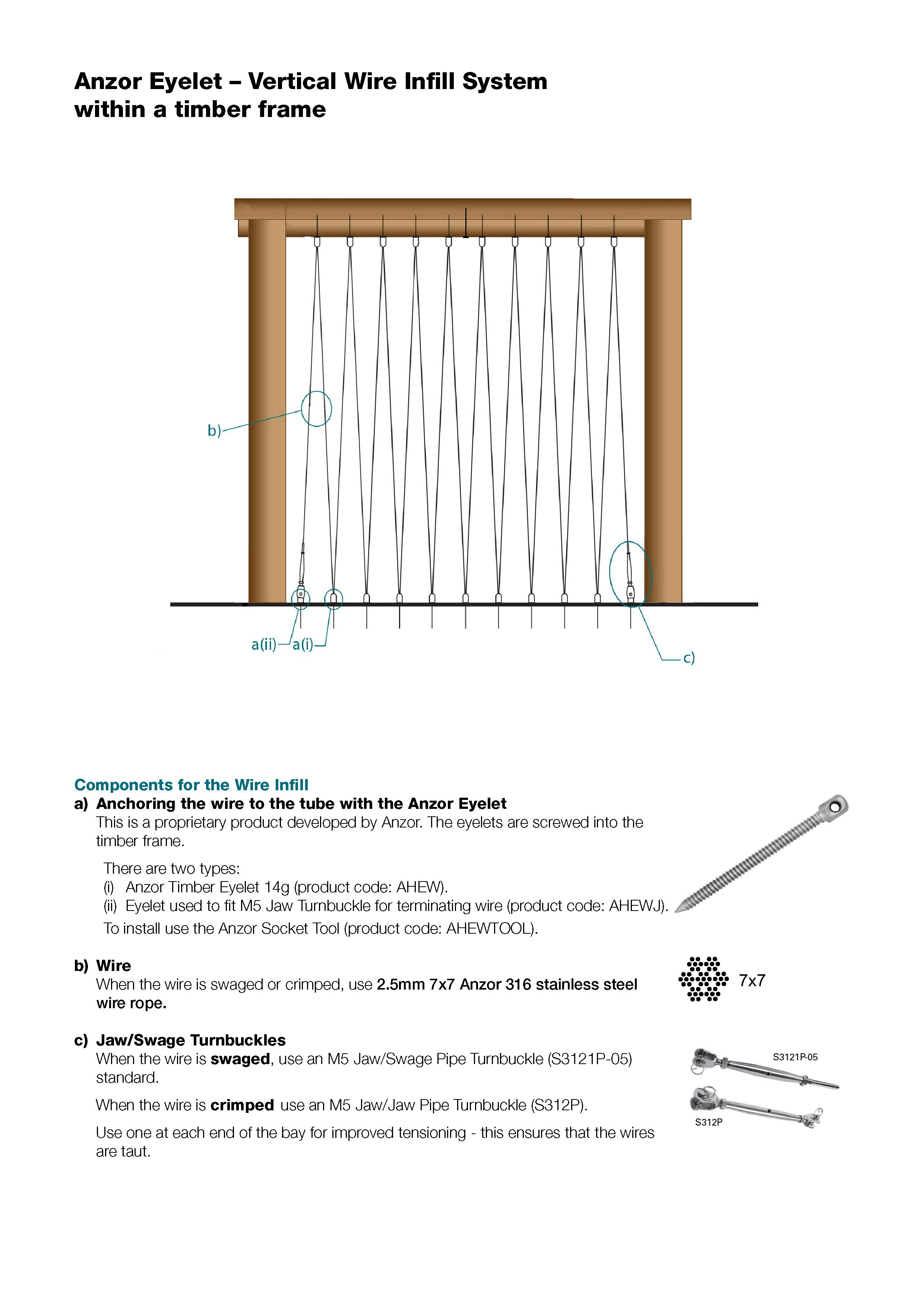Stainless Vertical Wire Infill System for Timber Frame