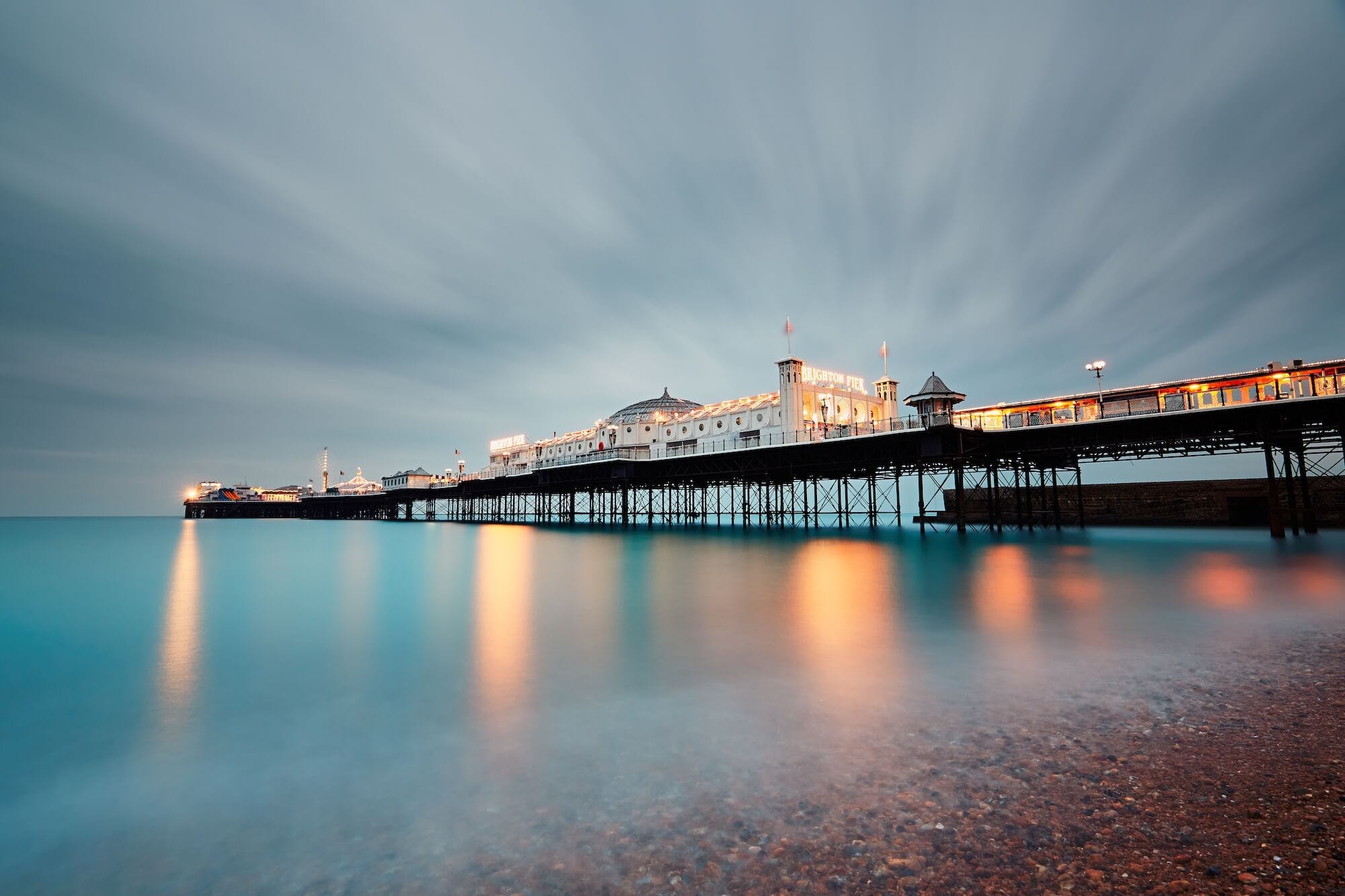 Brighton pier at night