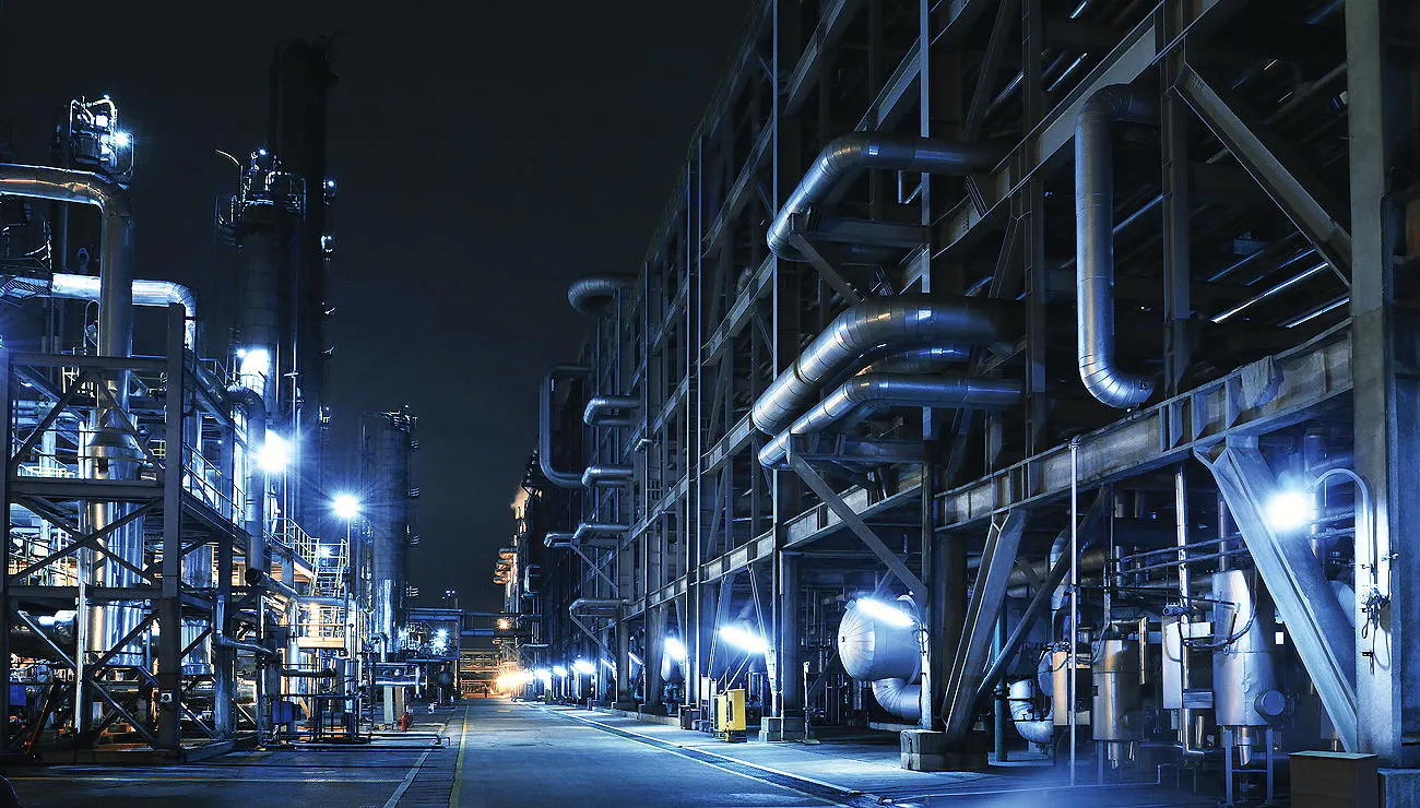 factory at night
