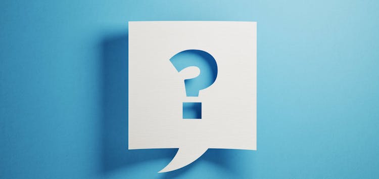 Question mark on speech bubble