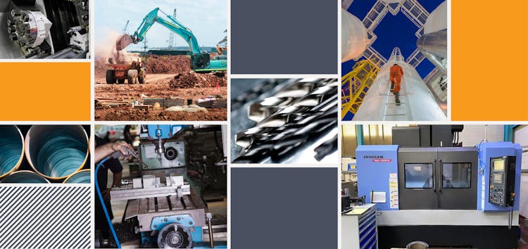 grid of industrial machinery images