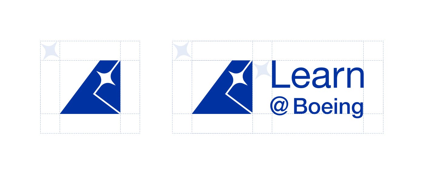 Variations of Learn@Boeing logo, with and without text
