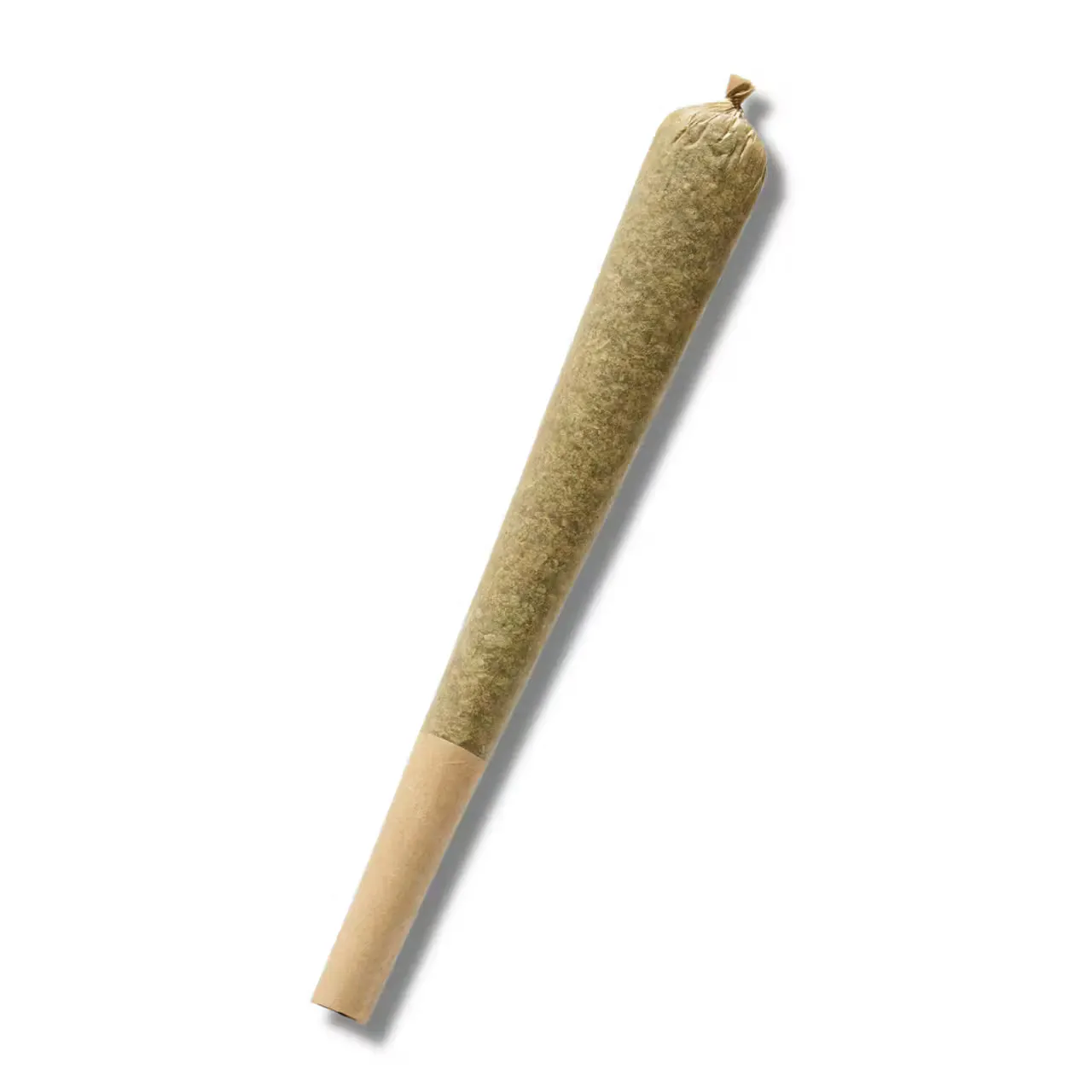 Perfectly rolled THCA flower pre-roll against a white background