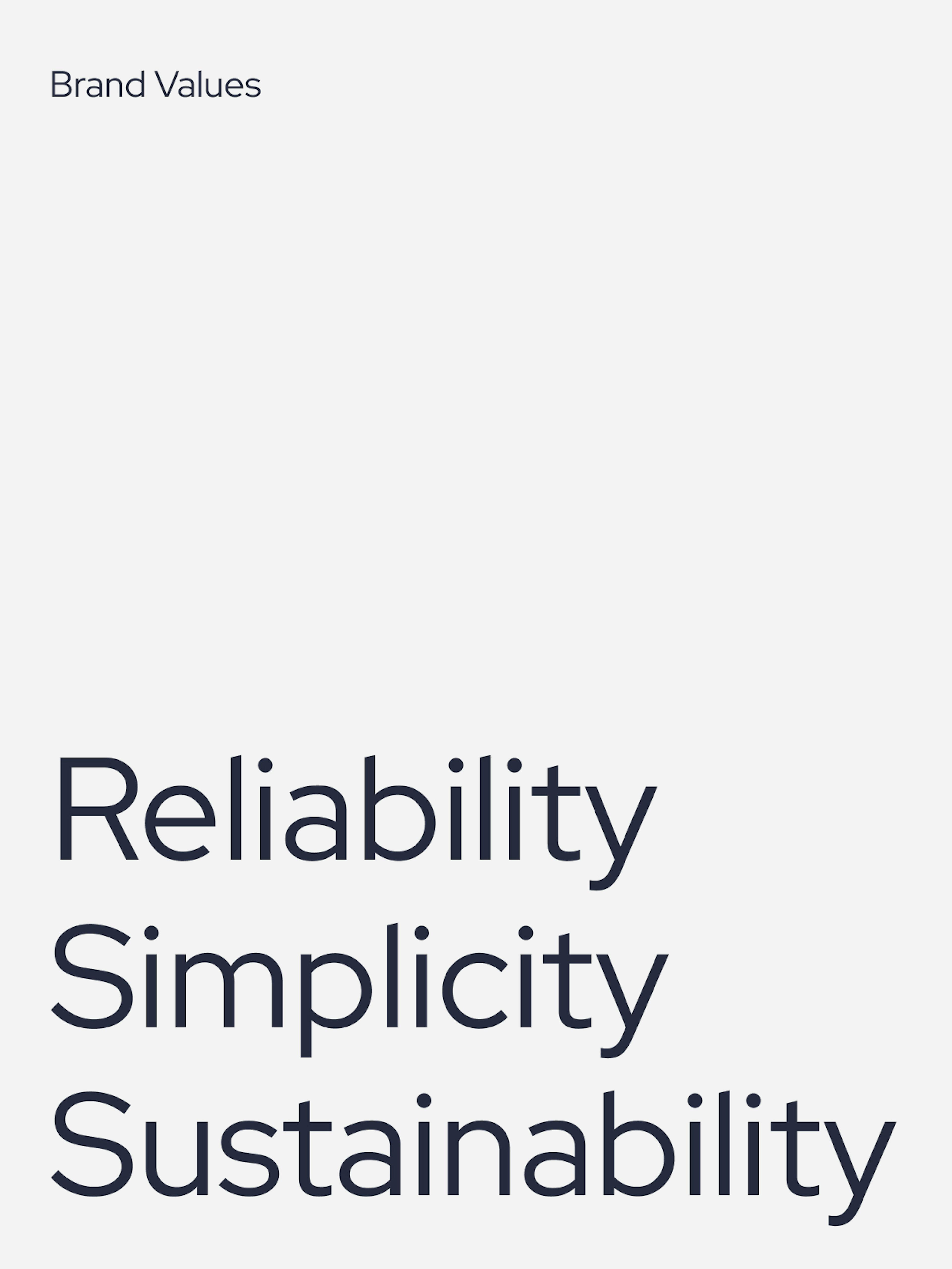 FINN – Branding "A Sustainable Car Subscription Service": Screenshot showing "Brand Values" with "Reliability Simplicity Sustainability" by HY.AM