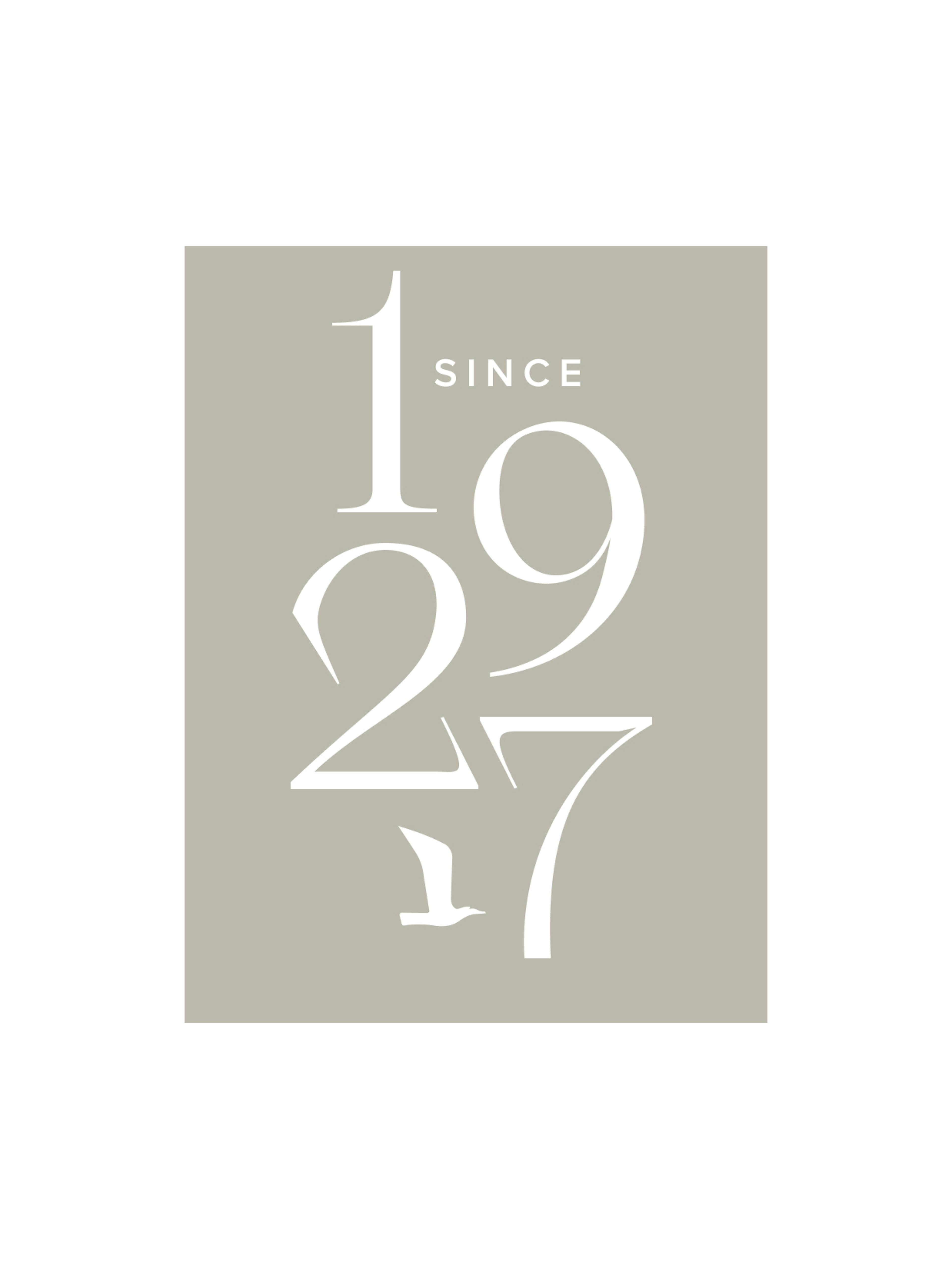 Möve – Brand Design, E-Commerce, Experience Design "A contemporary shopping experience for home textiles": Graphic showing the founding year 1927 with a bird silhouette x HY.AM Studios