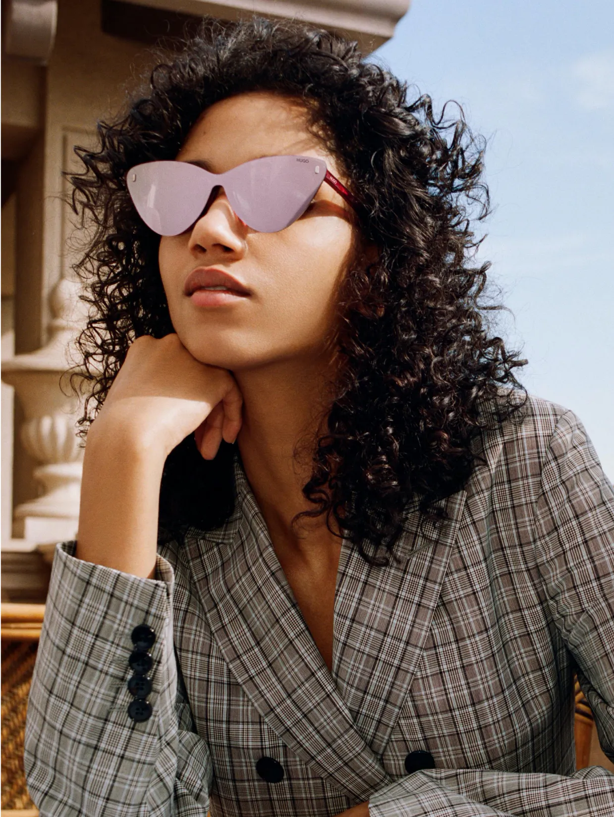 HUGO Pink Oversized Sunglasses Sunglasses | Pink | HUGO BOSS main image 3