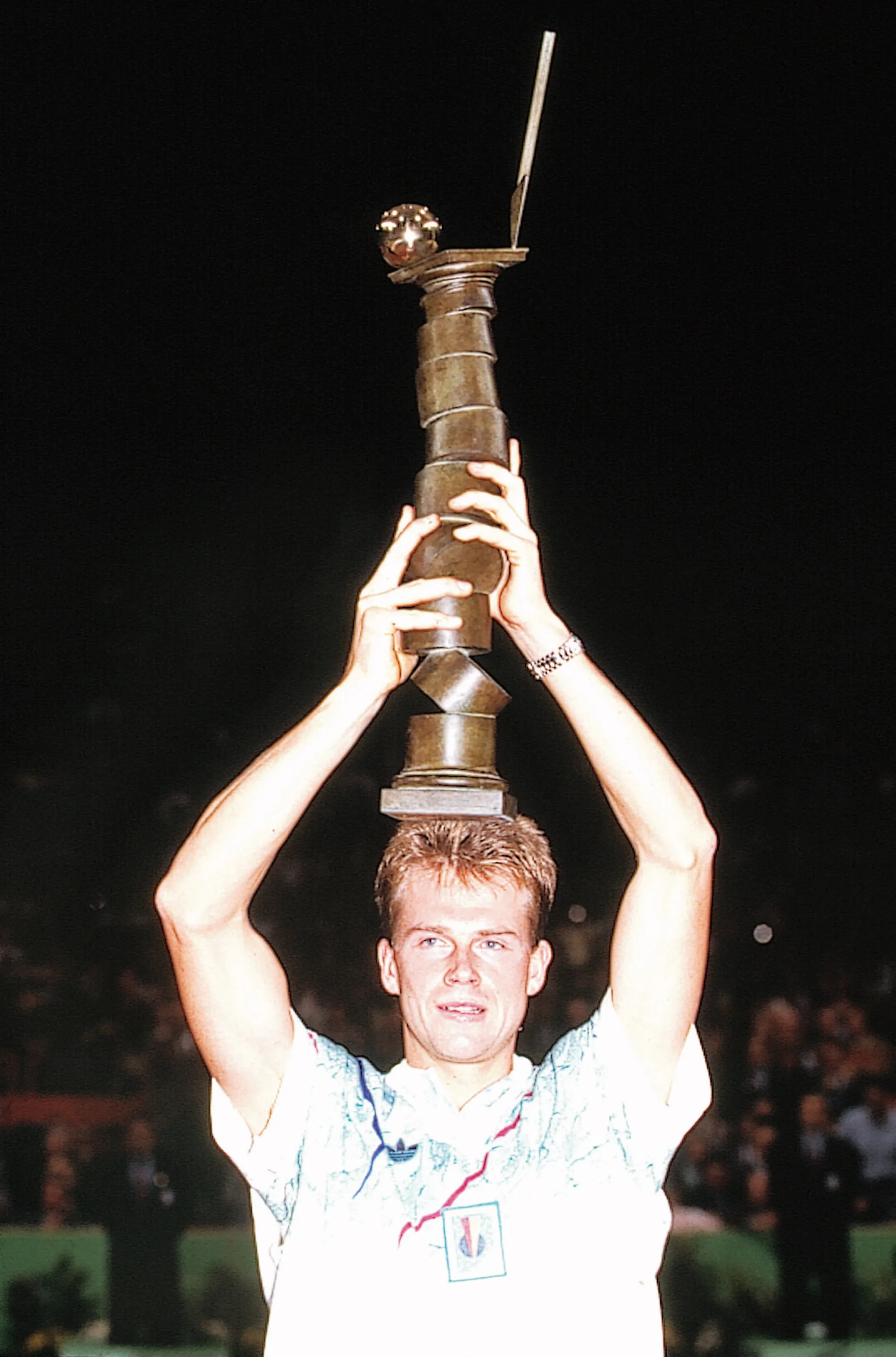 Stefan Edberg / Photocall trophée - Rolex Paris Masters 1990