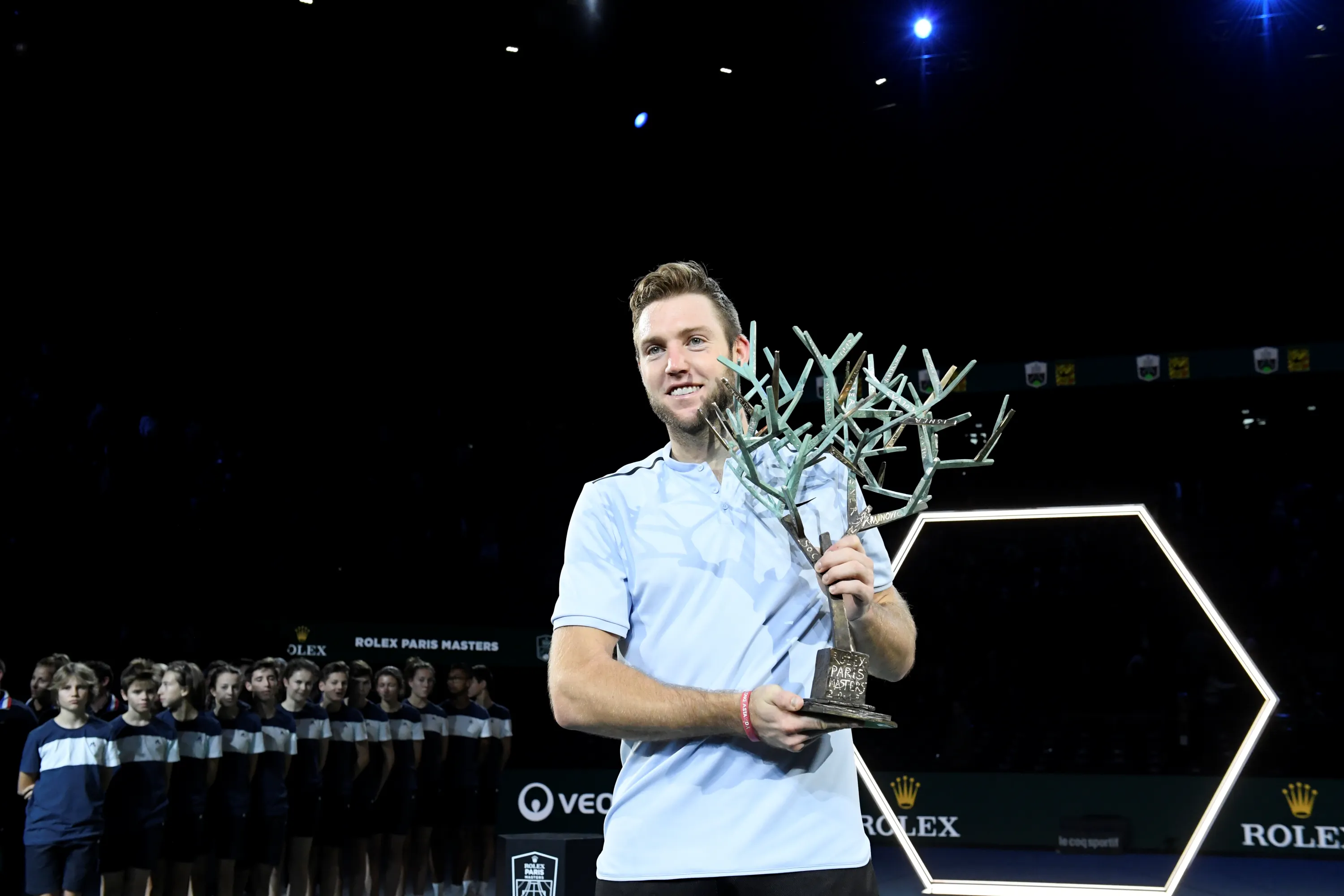 Jack Sock / Photocall trophée - Rolex Paris Masters 2017