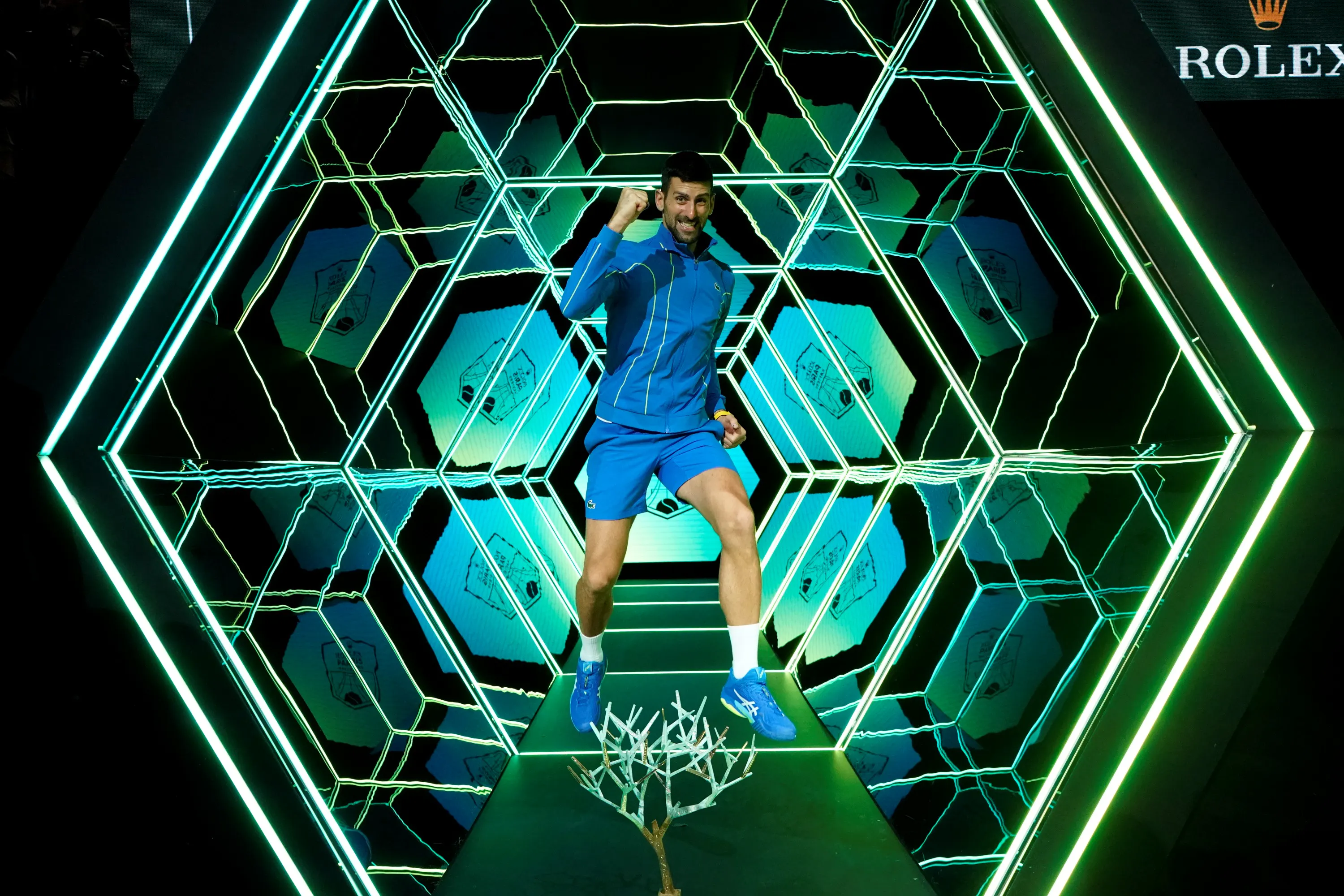 Novak Djokovic / Photocall trophée - Rolex Paris Masters 2023