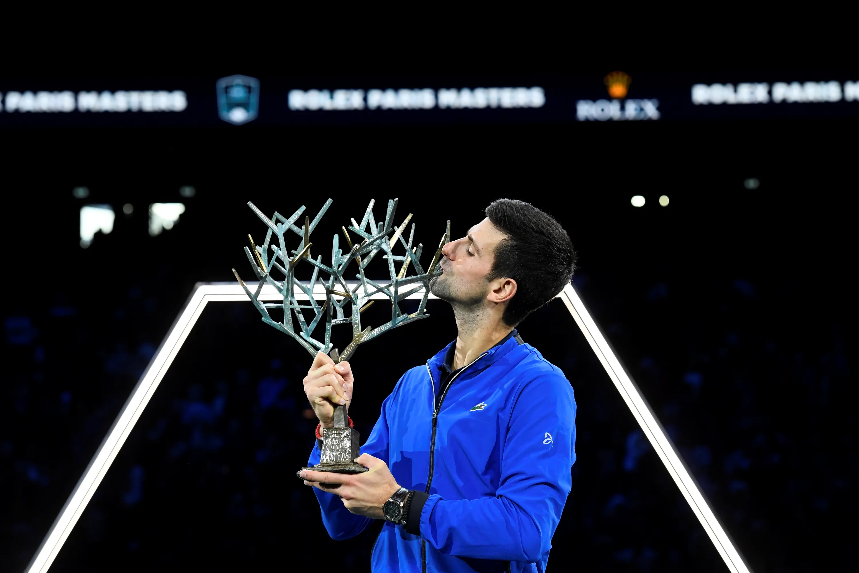Novak Djokovic / Photocall trophée - Rolex Paris Masters 2019