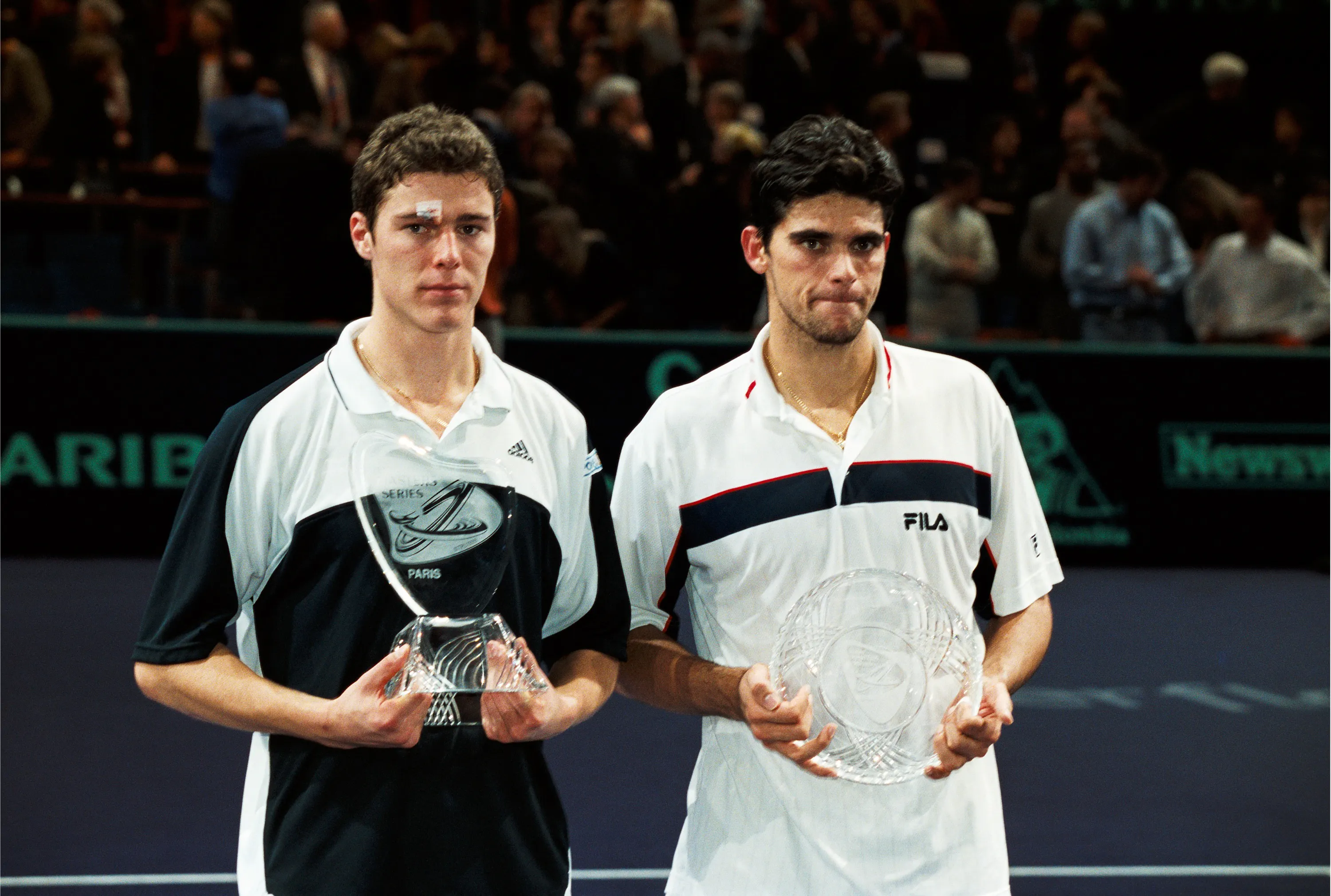 Marat Safin & Mark Philippoussis / Photocall trophées - Rolex Paris Masters 2000