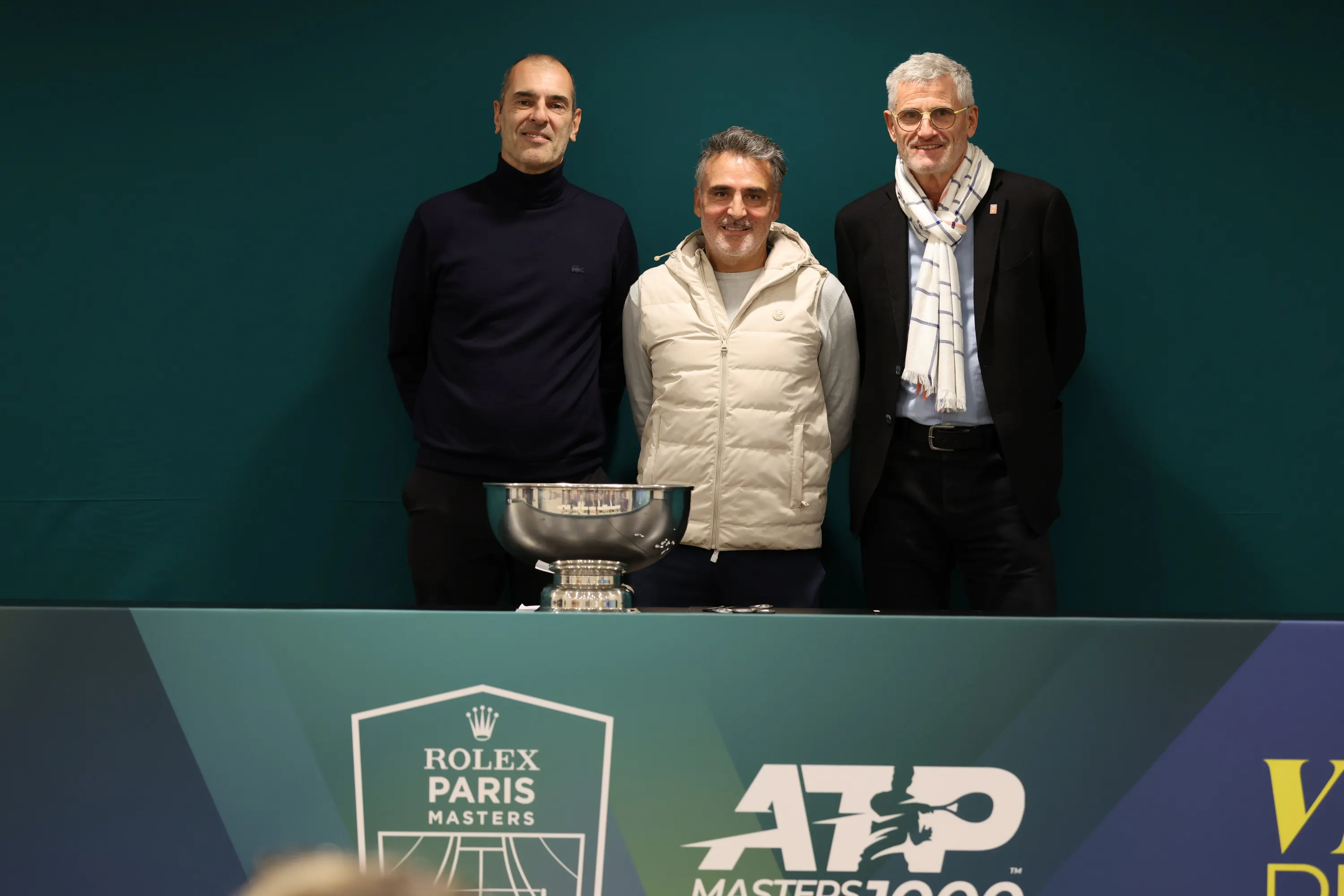 Cédric Pioline, Stéphane Houdet & Gilles Moretton / Tirage au sort tennis-fauteuil Rolex Paris Masters 2025