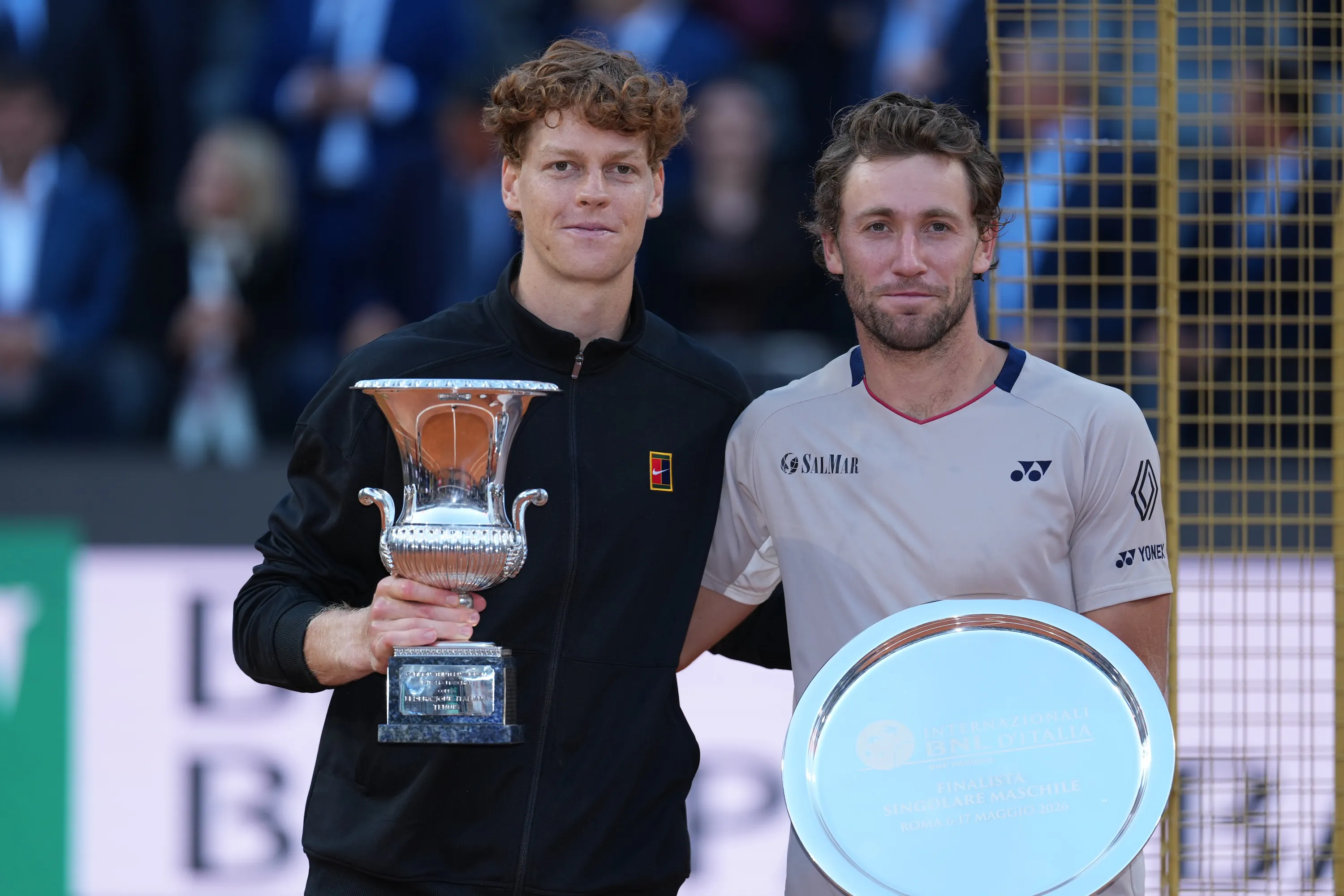 Jannik Sinner & Casper Ruud / Photo trophée - Masters 1000 Rome 2026