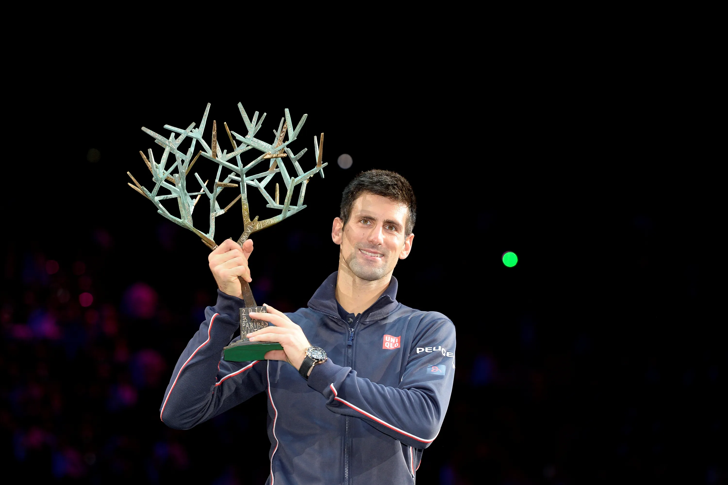 Novak Djokovic / Photocall trophée - Rolex Paris Masters 2014