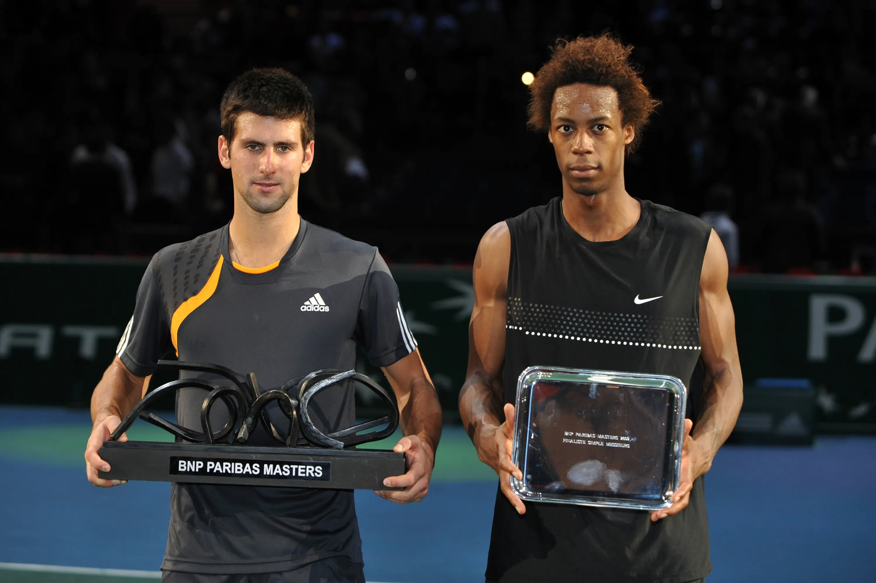 Novak Djokovic & Gaël Monfils / Photocall trophées - Rolex Paris Masters 2009