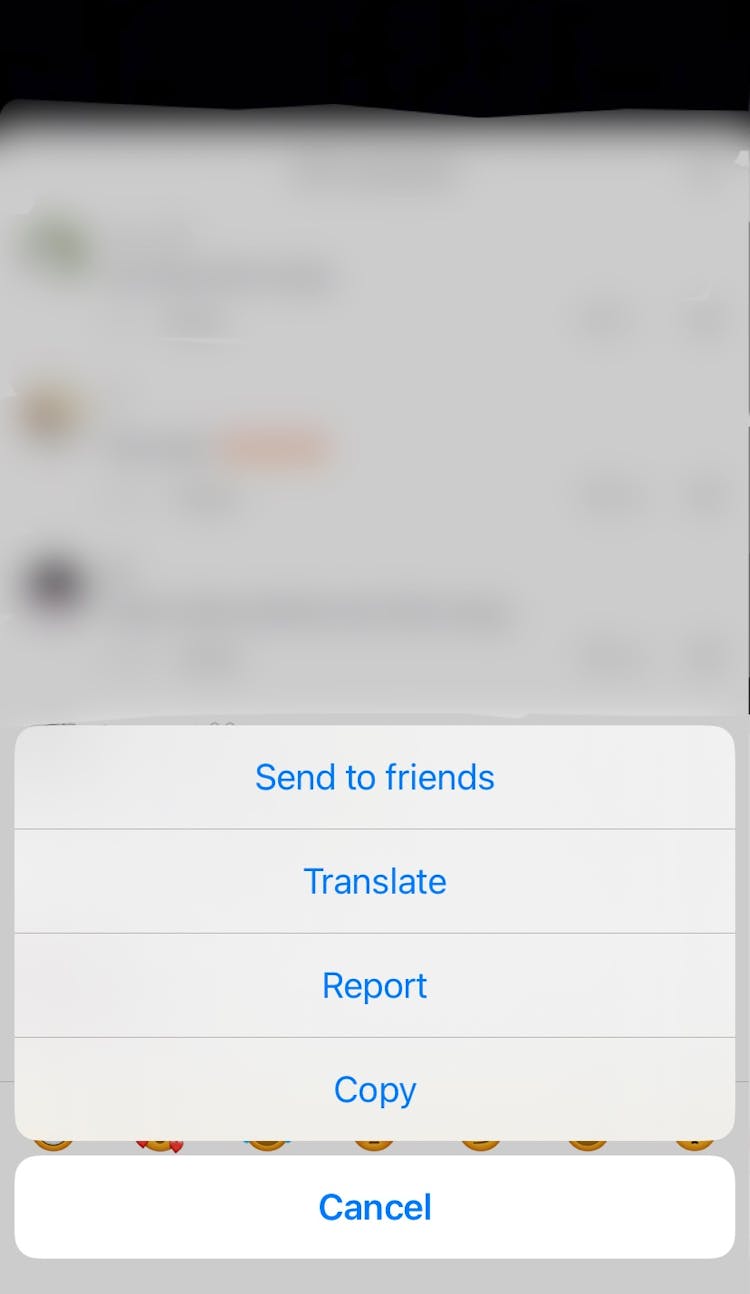 TikTok report comment 1