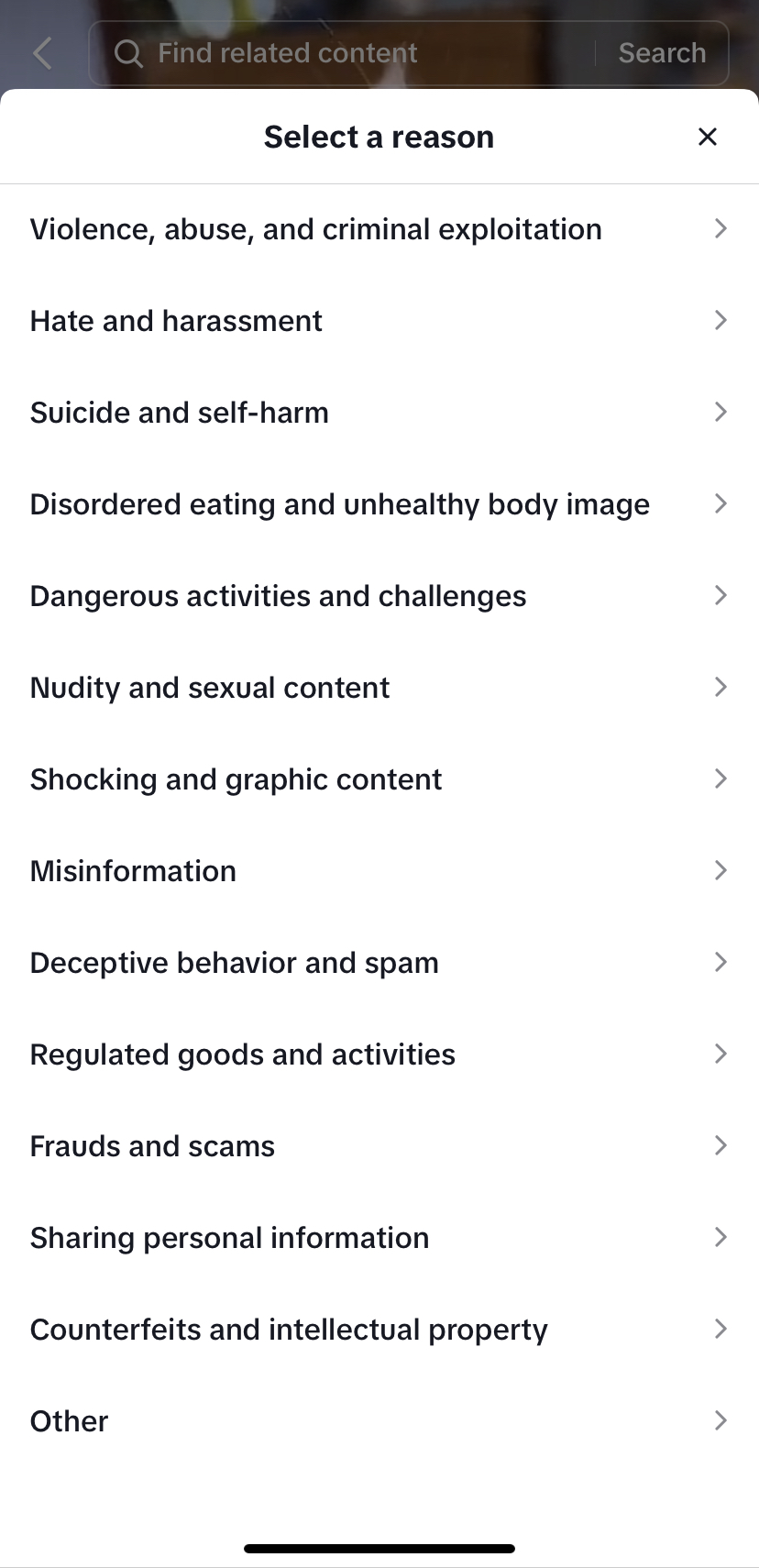TikTok report video 2