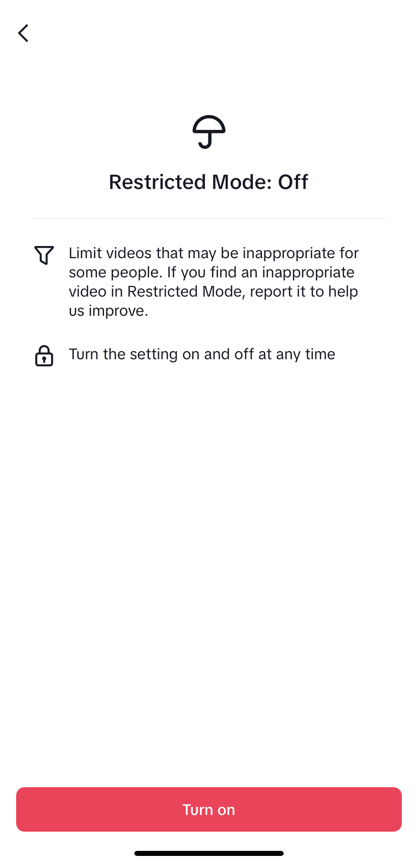TikTok restricted mode 2