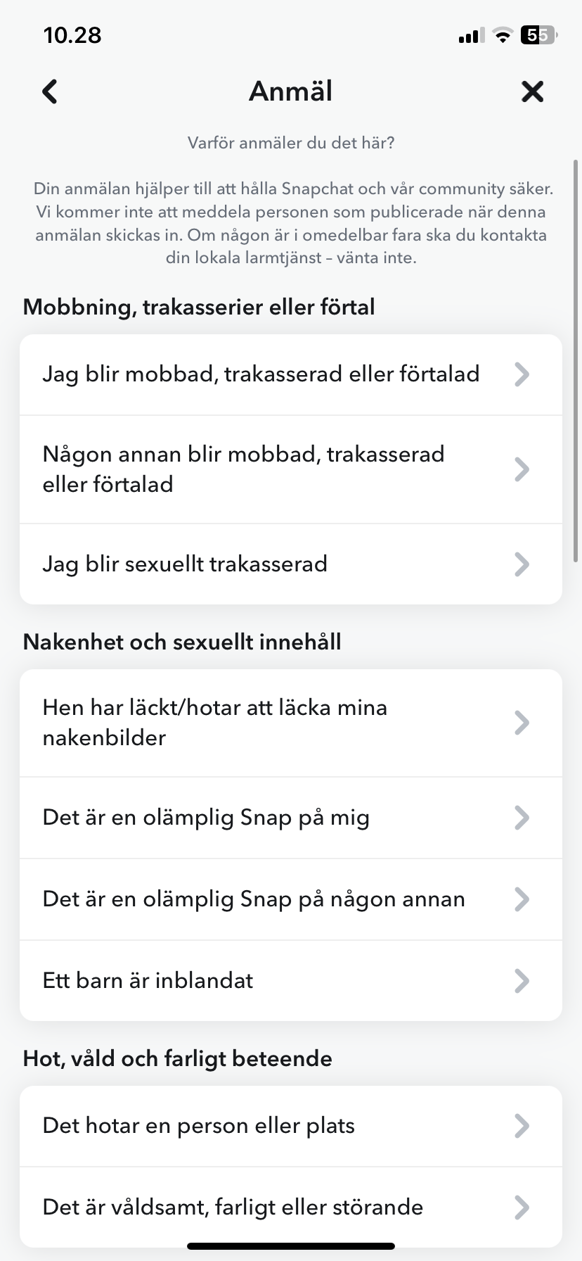 Snapchat Anmäl en snap 2