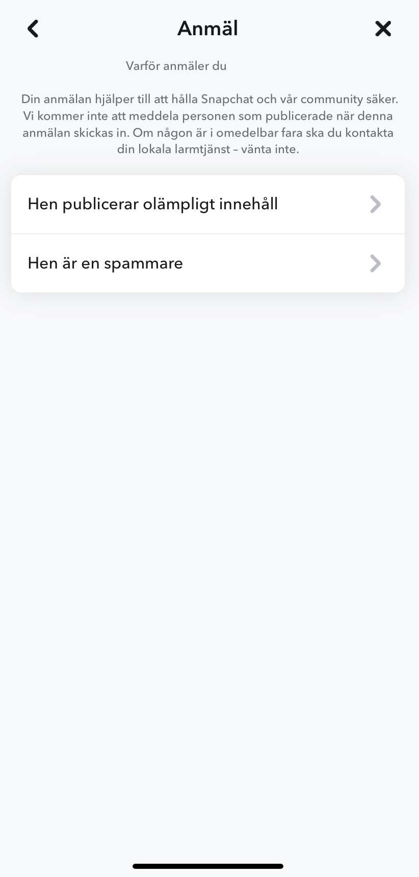 Snapchat Anmäl ett konto 3