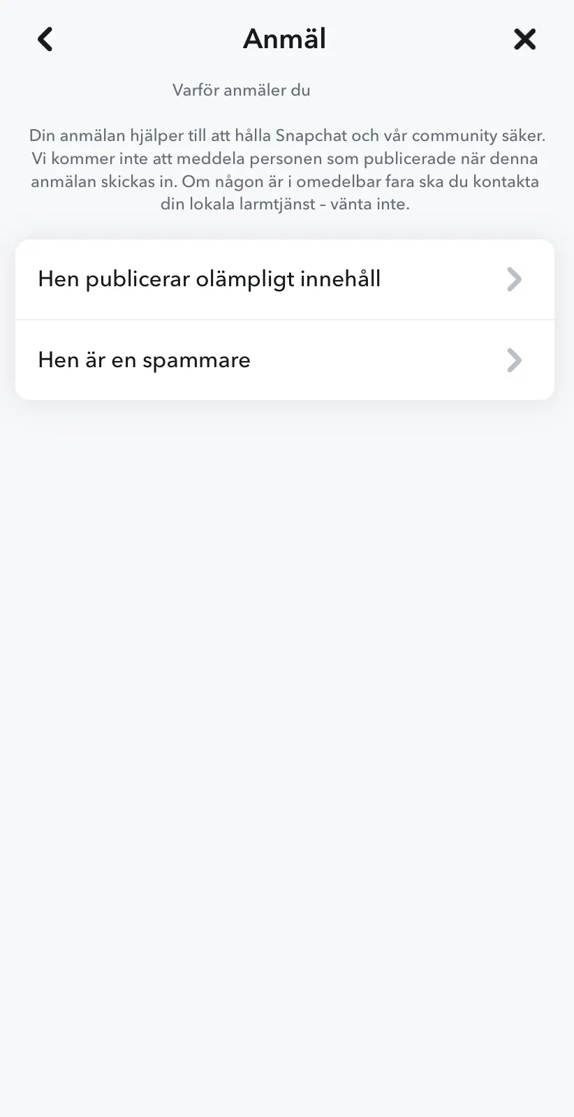Snapchat Anmäl ett konto 3