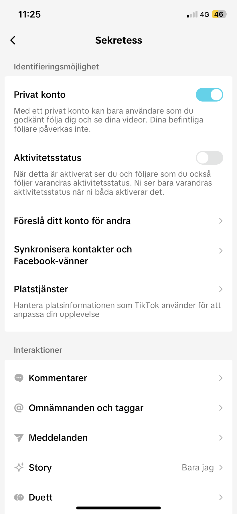 TikTok Ändra konto till privat 2