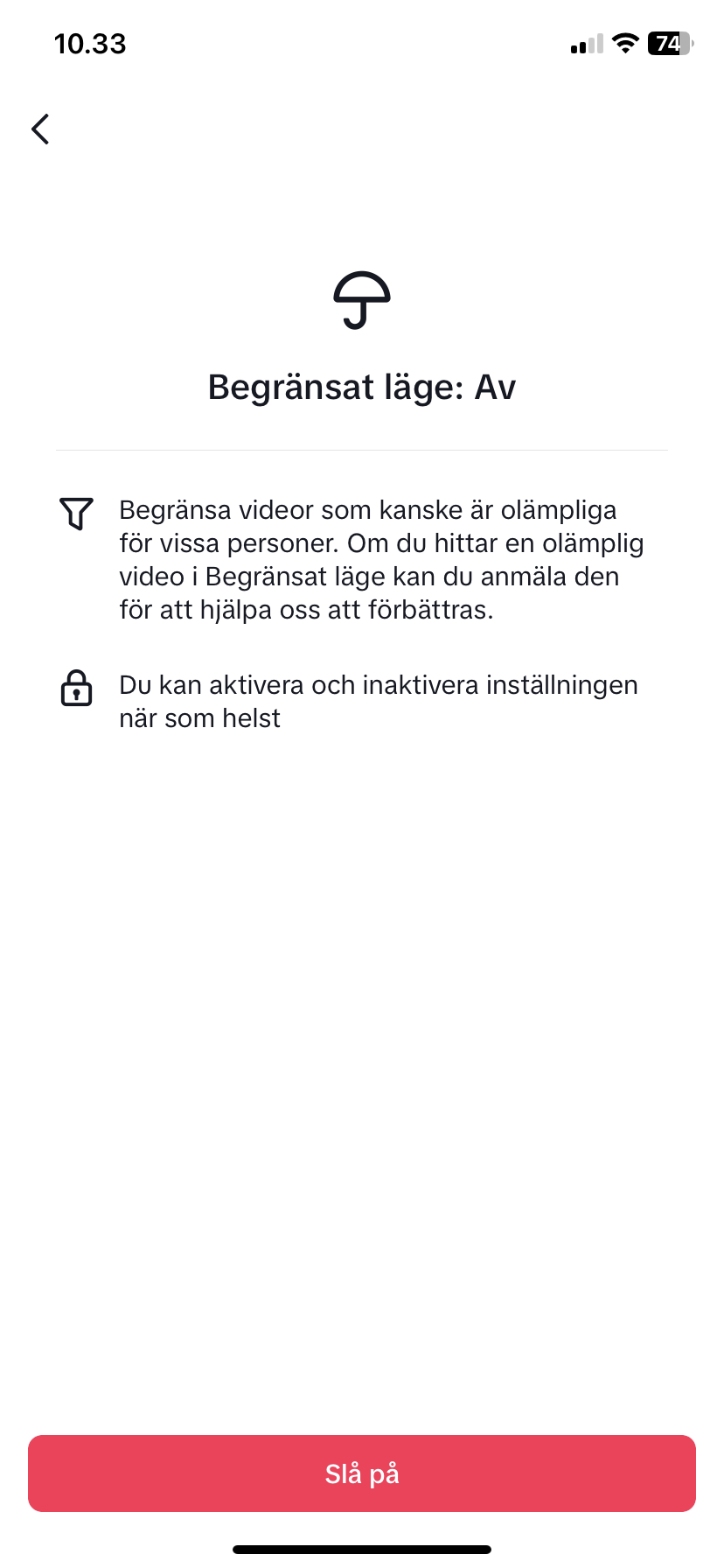 TikTok Begränsat läge 2