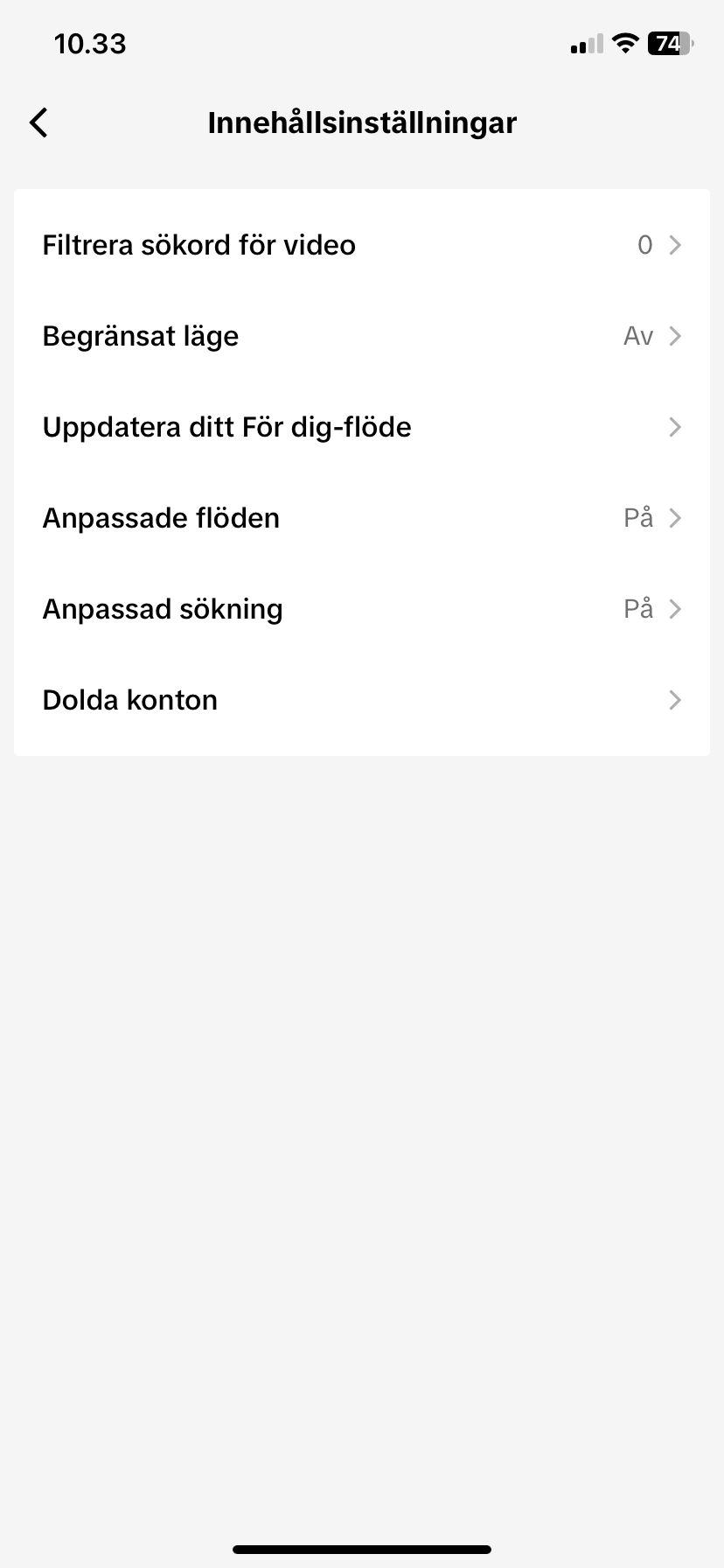 TikTok Begränsat läge1