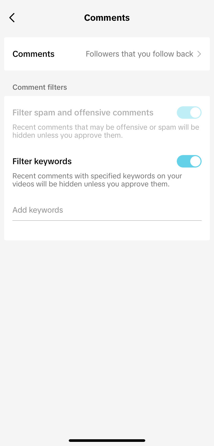 TikTok comment filters 2
