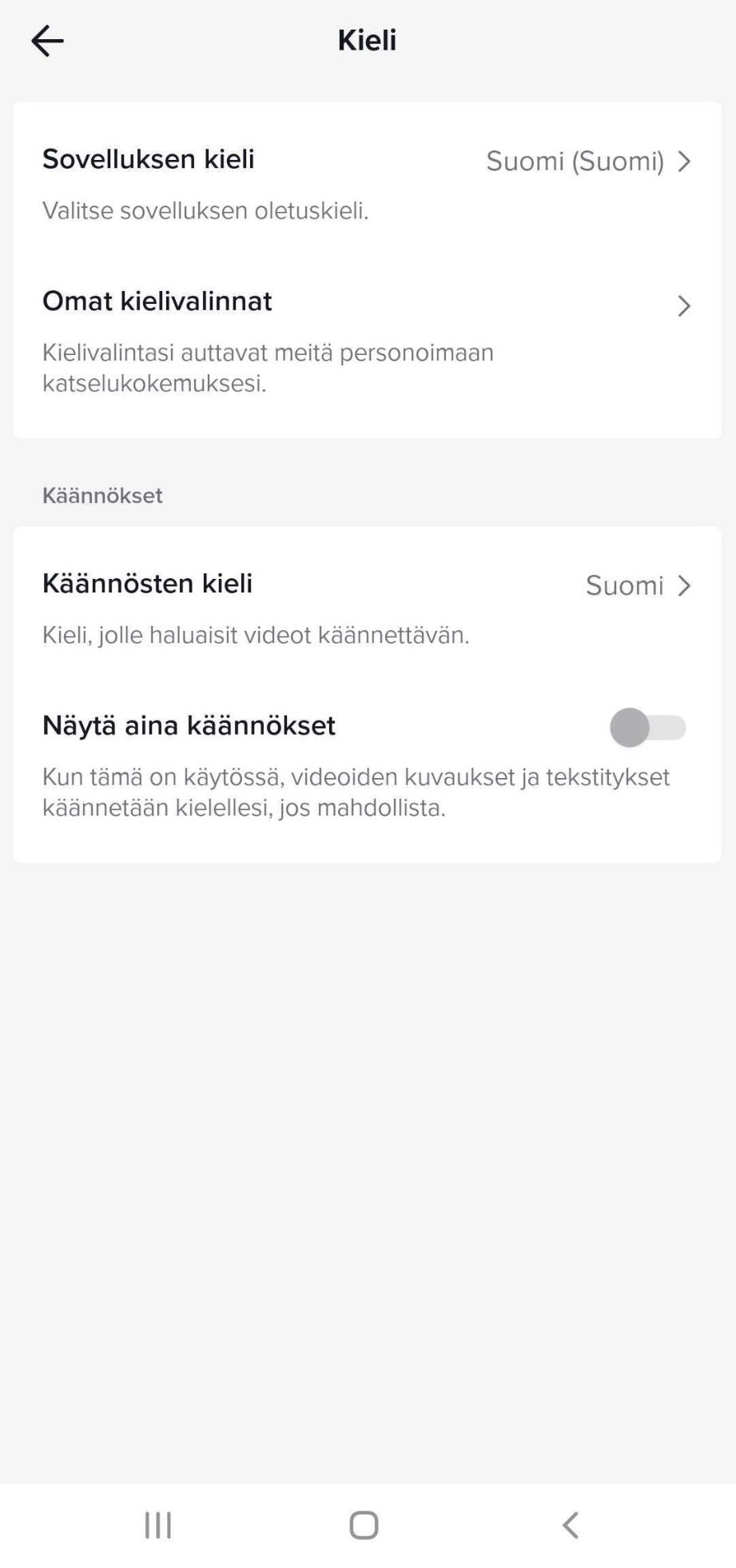 TikTok kielenvaihto 3