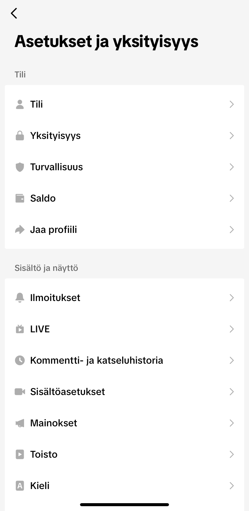 TikTok yksityinen tili 1