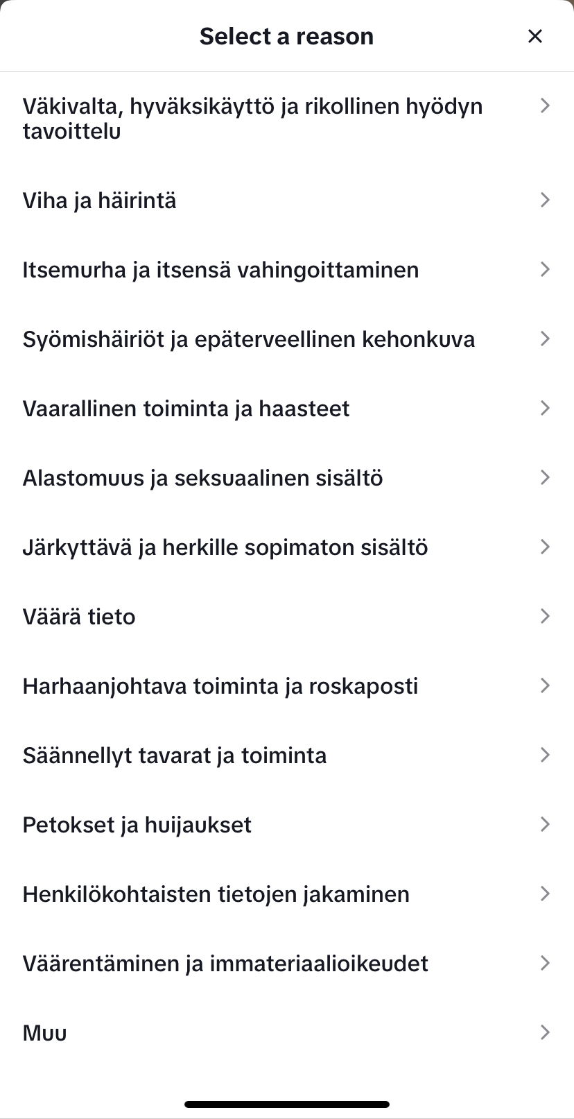 TikTok videon ilmiantaminen 2